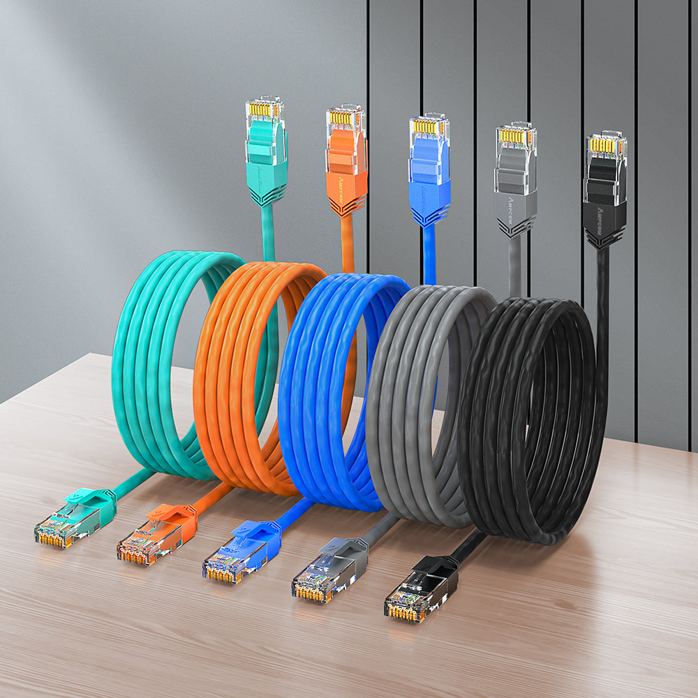 AMPCOM Cat6a 28AWG UTP Ultra-Slim LSZH Patch Cable for High-density Data Center Cabling