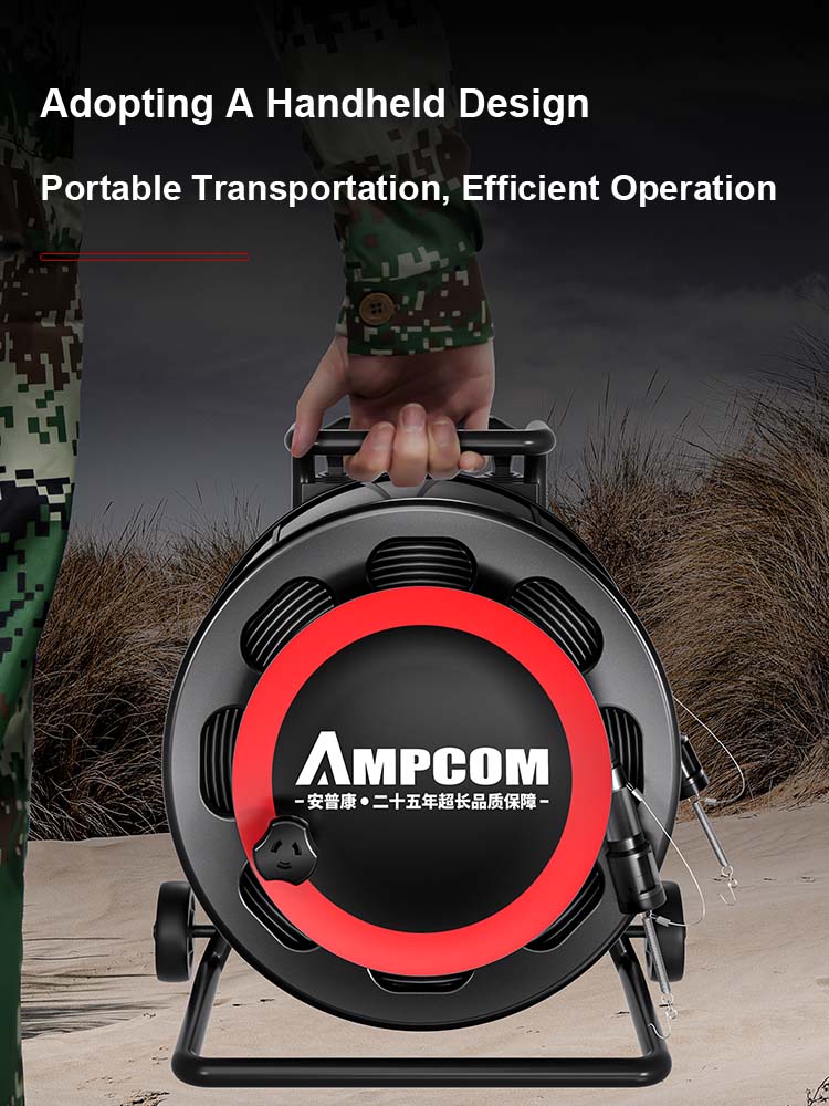 AMPCOM TPU Telescopic Rod Roller Fiber Optic Cable Laydown Cart Highly Convenient Cable Laydown Cart