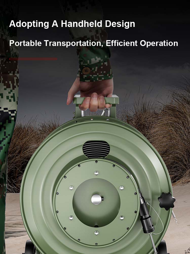 AMPCOM Metal Telescopic Rod Roller Fiber Optic Cable Laydown Cart Outdoor Military Grade Cable Laydown Cart