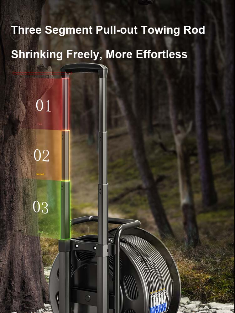 AMPCOM TPU Telescopic Rod Roller Fiber Optic Cable Laydown Cart Highly Convenient Cable Laydown Cart