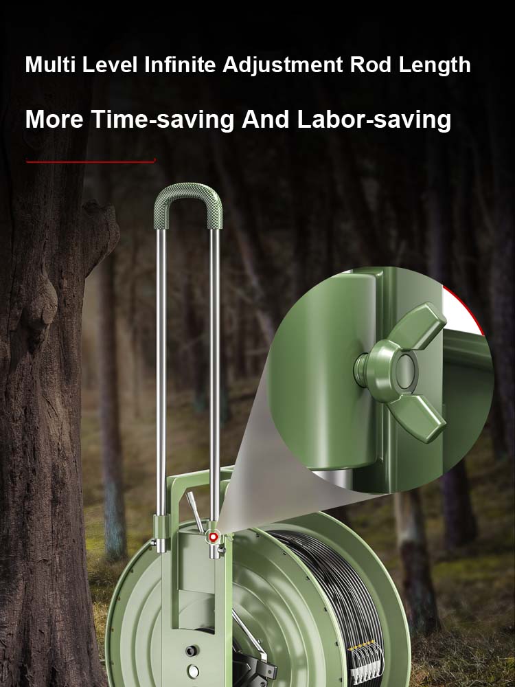 AMPCOM Metal Telescopic Rod Roller Fiber Optic Cable Laydown Cart Outdoor Military Grade Cable Laydown Cart