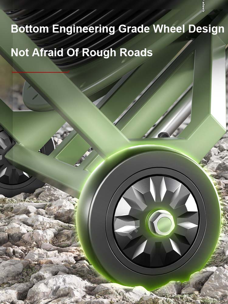 AMPCOM Metal Telescopic Rod Roller Fiber Optic Cable Laydown Cart Outdoor Military Grade Cable Laydown Cart