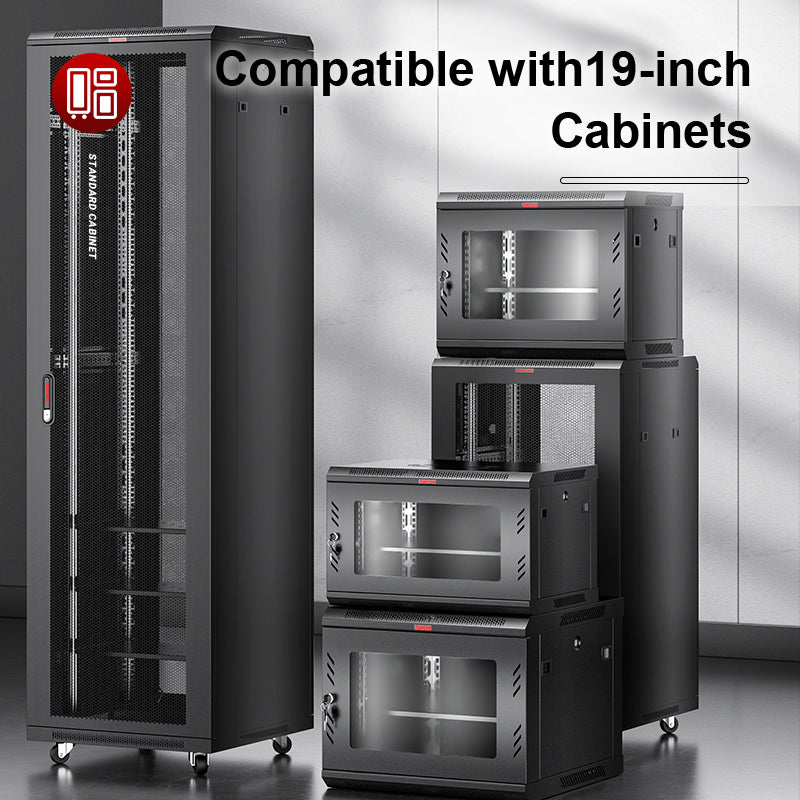 AMPCOM Coupler Patch Panel, 48-Port, 1RU, CAT6/CAT6a/CAT7 STP Pass-Through Tool-free termination Rackmount EDF