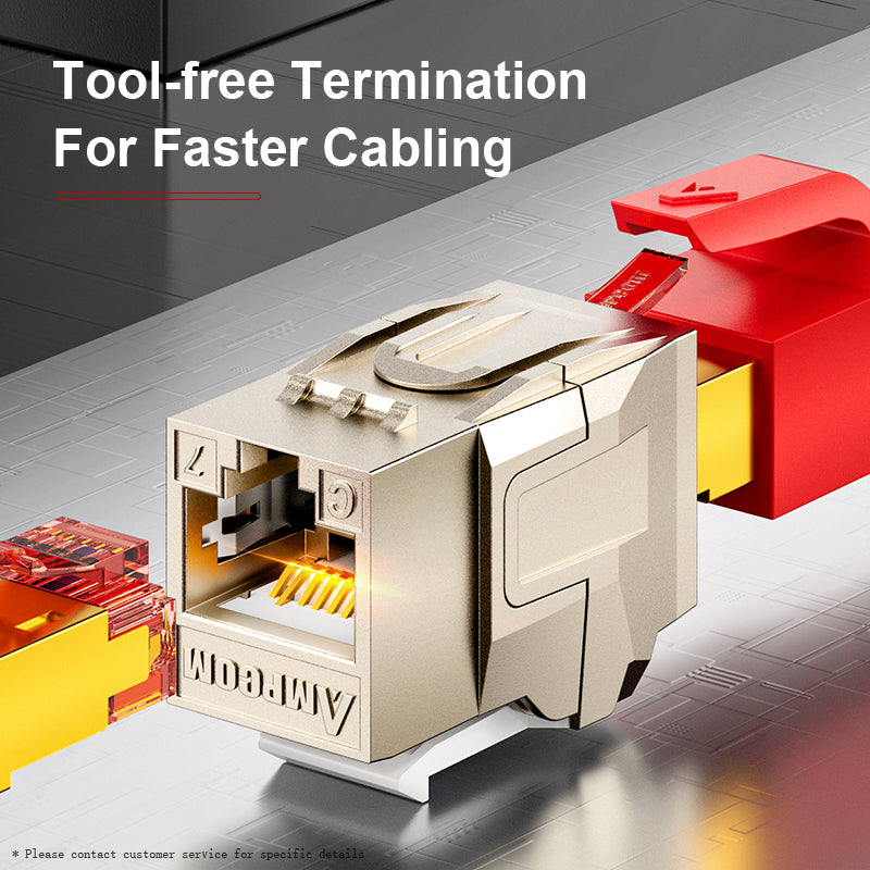 AMPCOM Coupler Patch Panel, 48-Port, 1RU, CAT6/CAT6a/CAT7 STP Pass-Through Tool-free termination Rackmount EDF