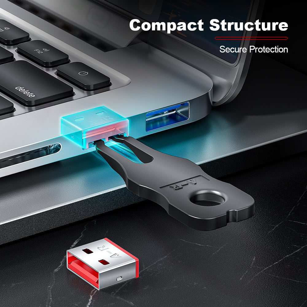 AMPCOM USB Port Lock with Key, Removable Type-A Metal Port Lock Blocker for PC/Laptop, Multiple Color Options Available