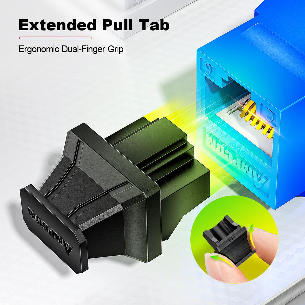 AMPCOM PVC Insulated RJ45 Dust Plugs for All RJ45 Port, Achieve Dust and Moisture-Resistant Isolation Protection, Multiple Color Options Available