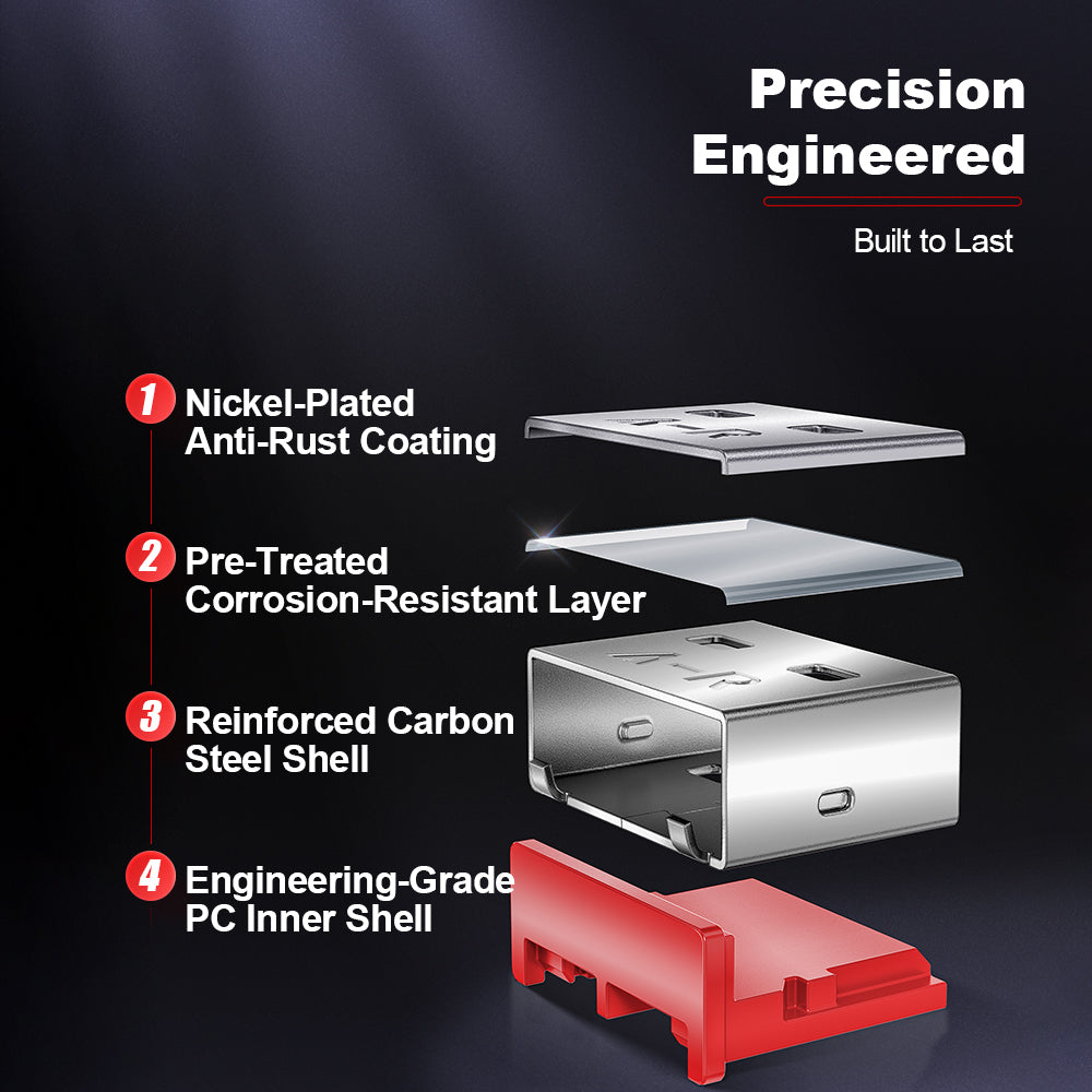 AMPCOM USB Port Lock with Key, Removable Type-A Metal Port Lock Blocker for PC/Laptop, Multiple Color Options Available