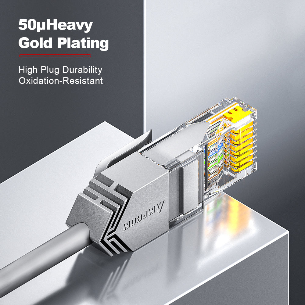 AMPCOM Cat6 28AWG UTP Patch Cable, Ultra-Slim, LSZH, for High-density Data Center Cabling