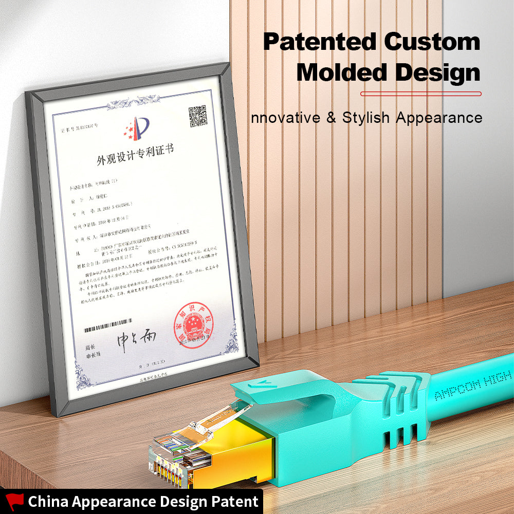 AMPCOM Cat7 26AWG Snagless Shielded (S/FTP) Network Patch Cable, Ultra-Flexible PVC Jacket