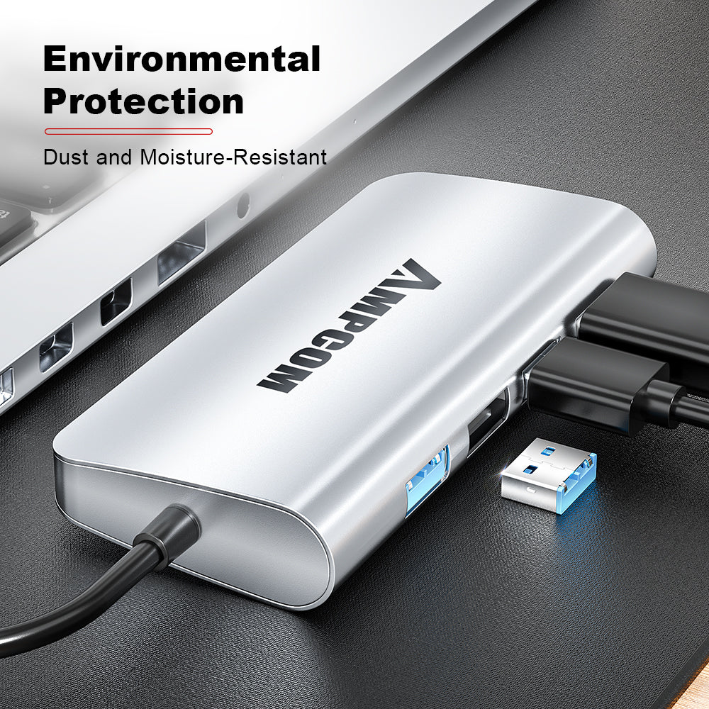 AMPCOM USB Port Lock with Key, Removable Type-A Metal Port Lock Blocker for PC/Laptop, Multiple Color Options Available