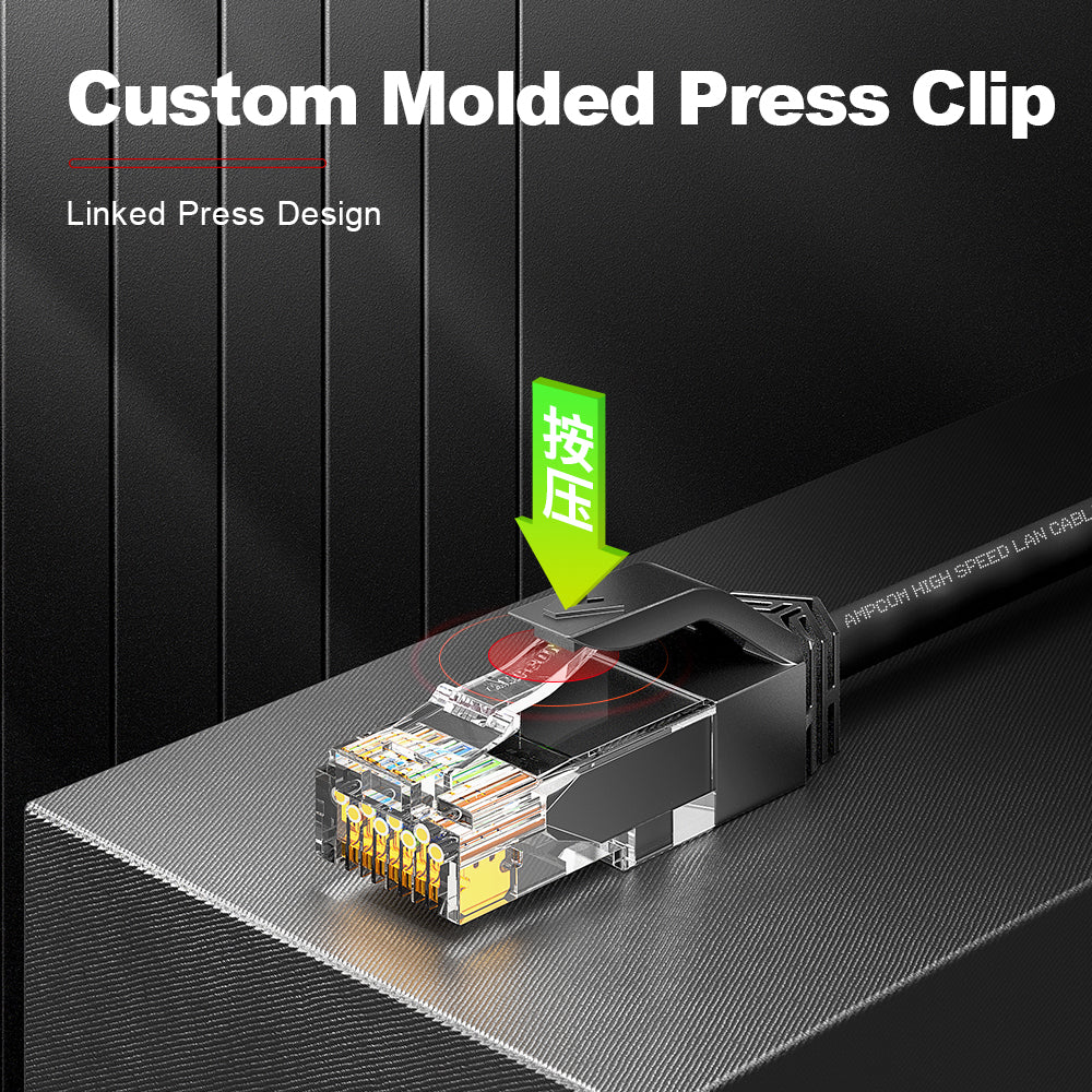 AMPCOM Cat6a 28AWG UTP Ultra-Slim LSZH Patch Cable for High-density Data Center Cabling