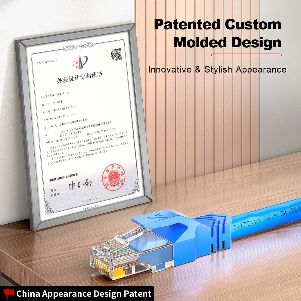 AMPCOM Cat8 26AWG Snagless Shielded (S/FTP)  Network Patch Cable, Ultra-Flexible PVC Jacket