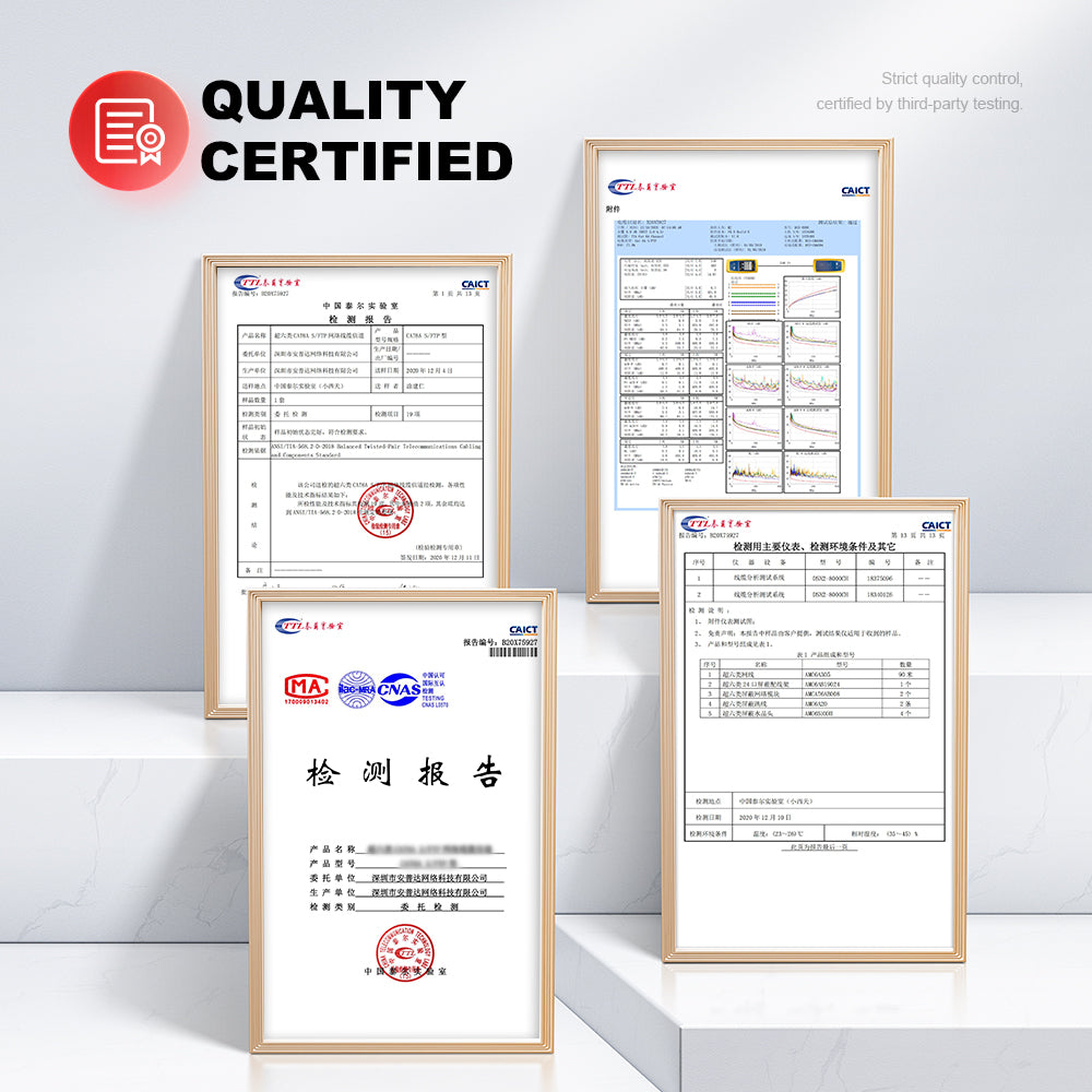 AMPCOM Cat8 26AWG Snagless Shielded (S/FTP)  Network Patch Cable, Ultra-Flexible PVC Jacket