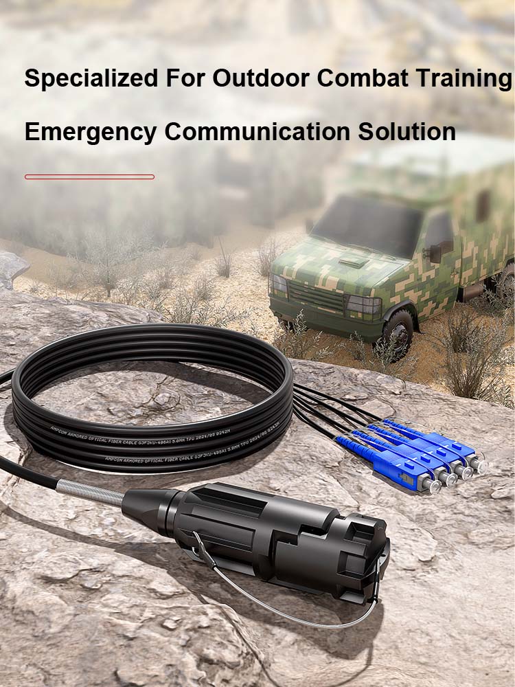 AMPCOM Combat Fiber Optic Jumper Cable Outdoor Communication Dedicated Adapter