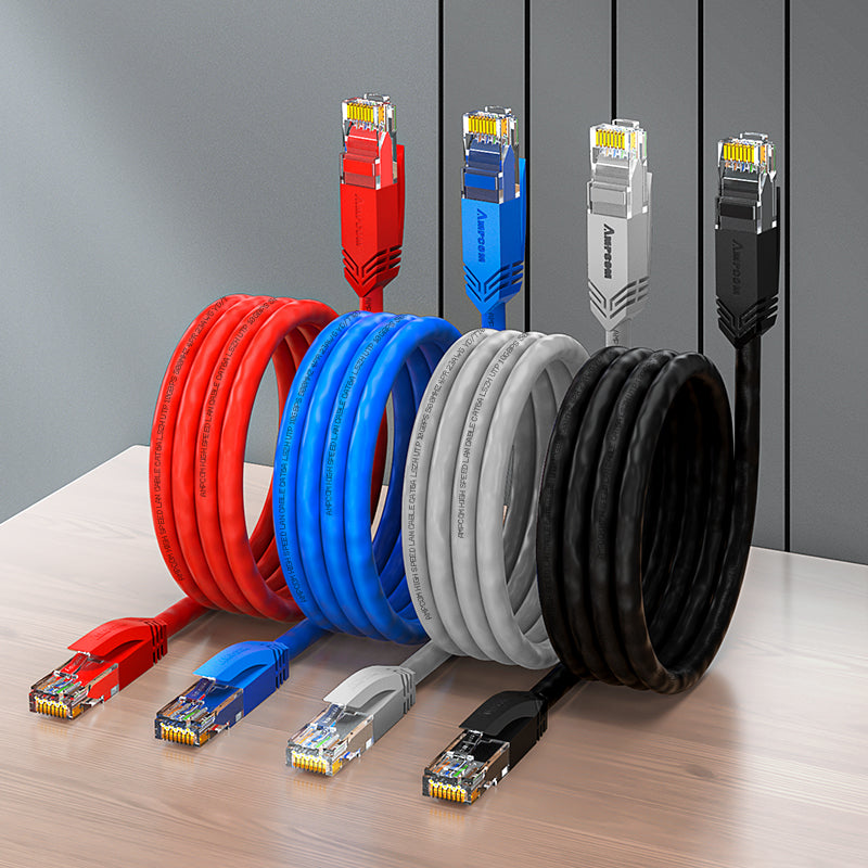AMPCOM CAT6a 24AWG UTP LSZH Network Patch Cable for Data Center Cabling or Surveillance System Wiring