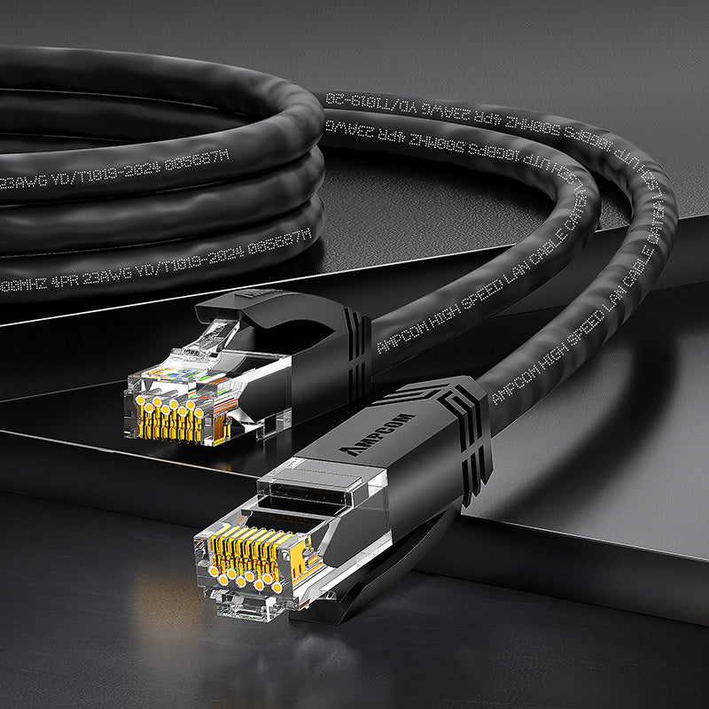AMPCOM CAT6a 24AWG UTP LSZH Network Patch Cable for Data Center Cabling or Surveillance System Wiring