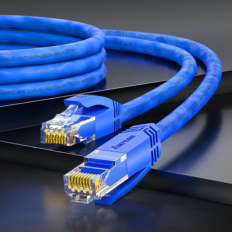 AMPCOM CAT6a 24AWG UTP LSZH Network Patch Cable for Data Center Cabling or Surveillance System Wiring
