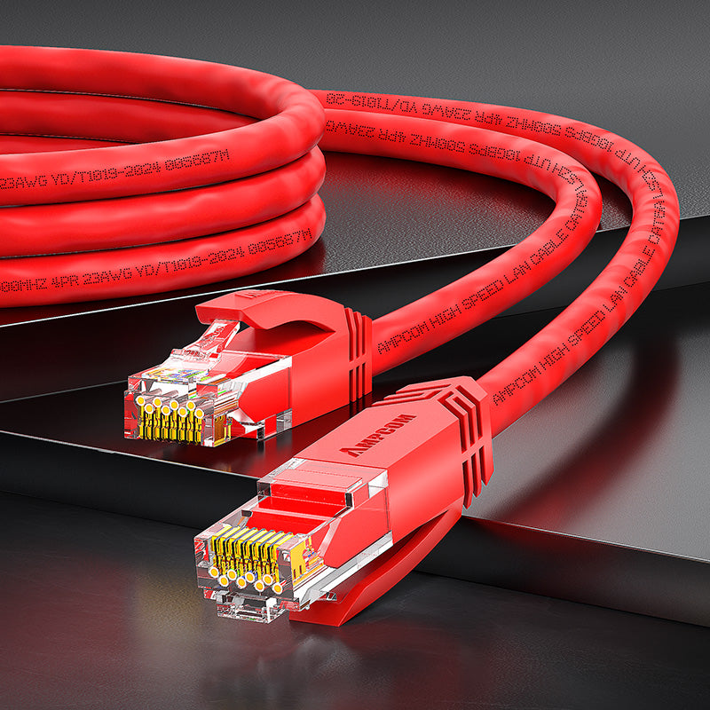 AMPCOM CAT6a 24AWG UTP LSZH Network Patch Cable for Data Center Cabling or Surveillance System Wiring