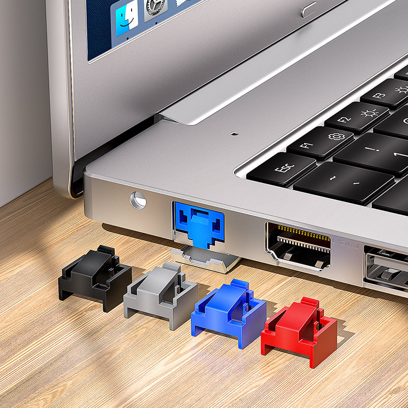 AMPCOM RJ45 Port Lock with Key, Ethernet Port Lock for All RJ45 Port, Multiple Color Options Available