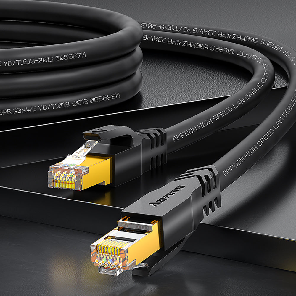 AMPCOM Cat7 26AWG Snagless Shielded (S/FTP) Network Patch Cable, Ultra-Flexible PVC Jacket
