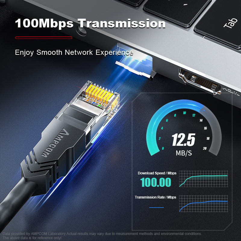 AMPCOM CAT5e Unshielded (UTP) PVC Network Patch Cable  for Home or Data Center