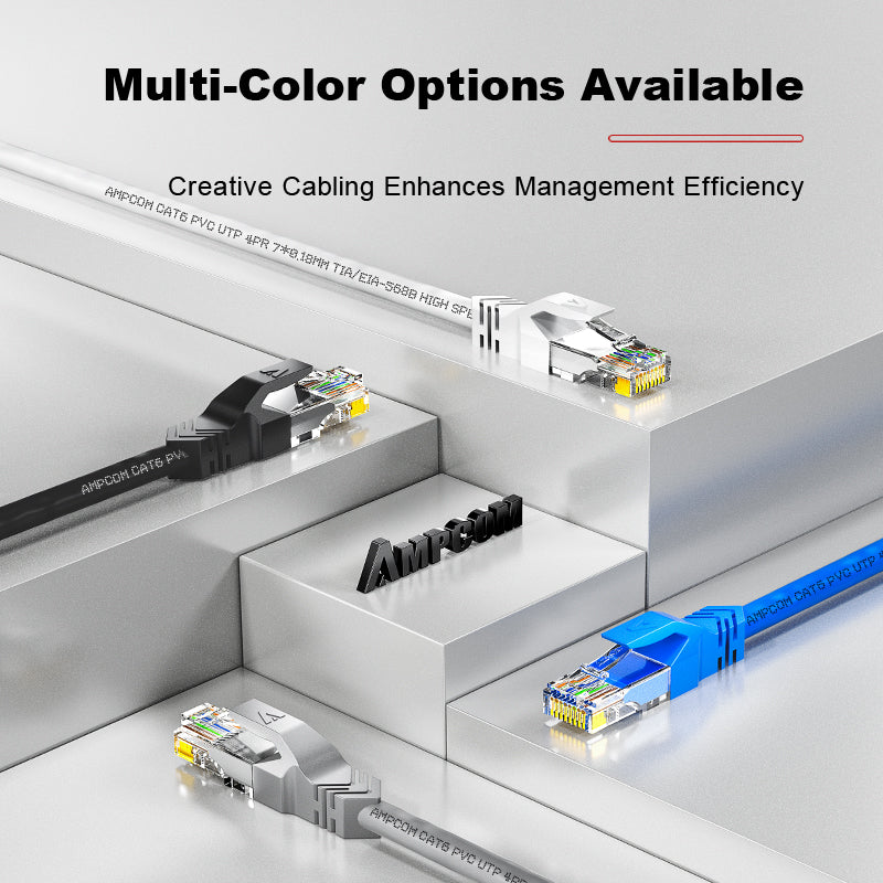 AMPCOM CAT6 Unshielded (UTP) PVC Network Patch Cable  for Home or Data Center